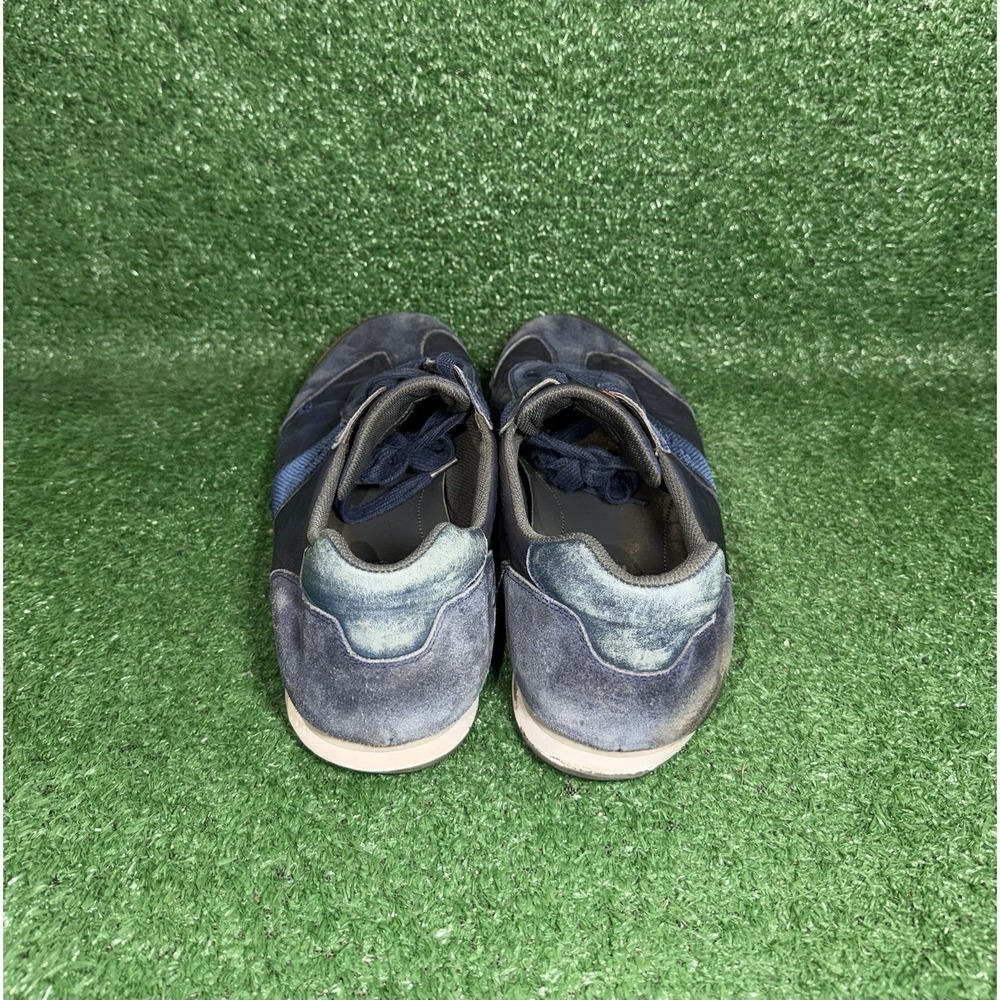 PRADA Mens Size 13 US Suede Leather Nylon Shoes Navy Red Stripe‎ Luxury Sneakers - Picture 11 of 14